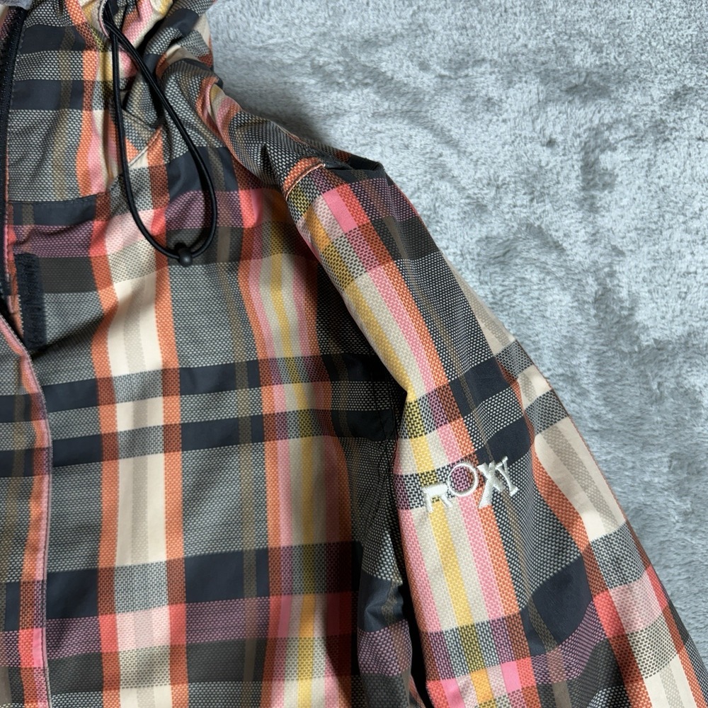 Roxy Women's Coat 5k Size Large Snowboarding White Pink Plaid - Picture 5 of 12